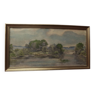 Old landscape watercolor