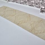 White Oushak Floral Runner Rug sku 2125