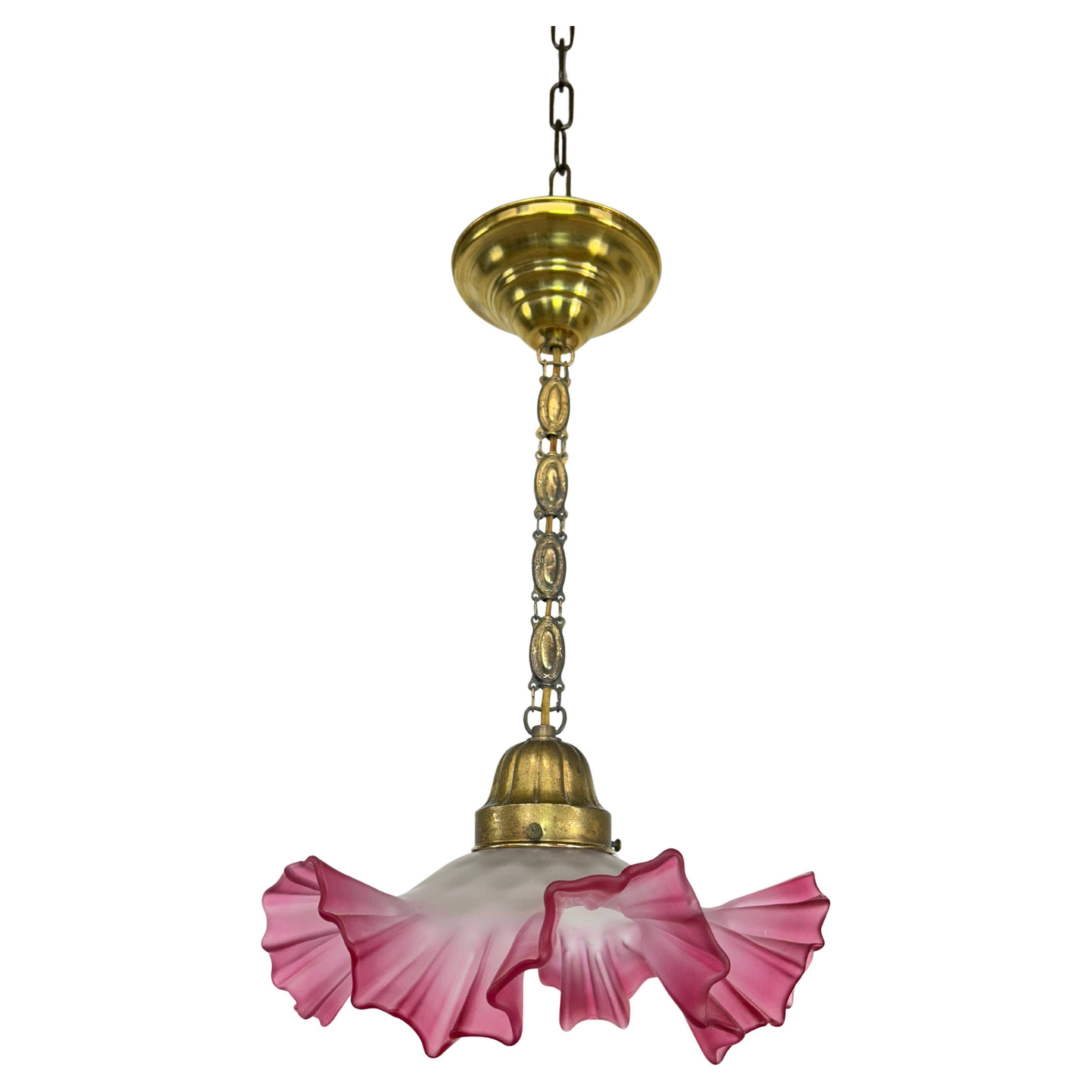 Red Jugendstil pendant lamp