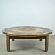 Table basse ronde danoise vintage en bois et carreaux de céramique par Tue Poulsen