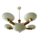 Lustre art déco, bois et verre, années 30