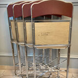 4 vintage folding chairs in chrome