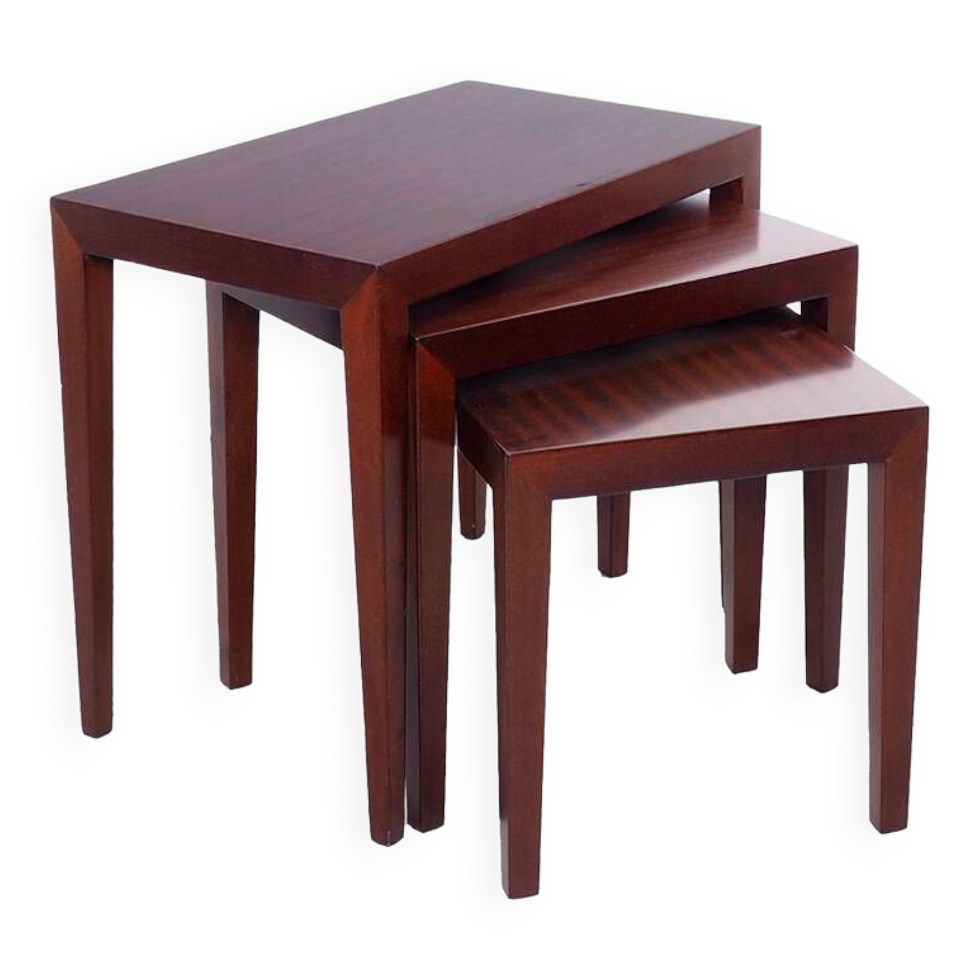 Mahogany Nesting Tables by Severin Hansen for Haslev Møbelsnedkeri, 1960s, Set of 3