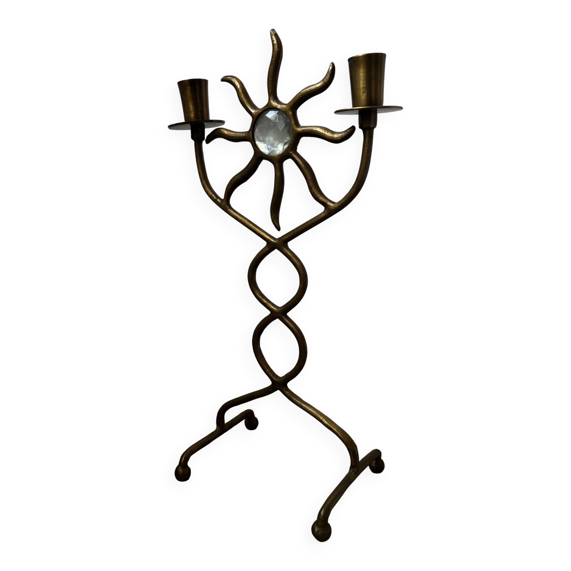 Chandelier/sun candlestick brass