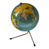 Vintage Metal Globe World Maps Tarides Paris