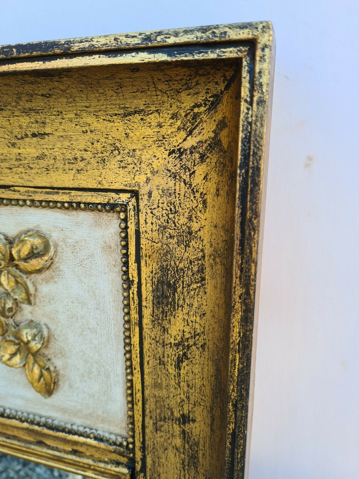 Gilded wooden trumeau mirror - 116x75cm