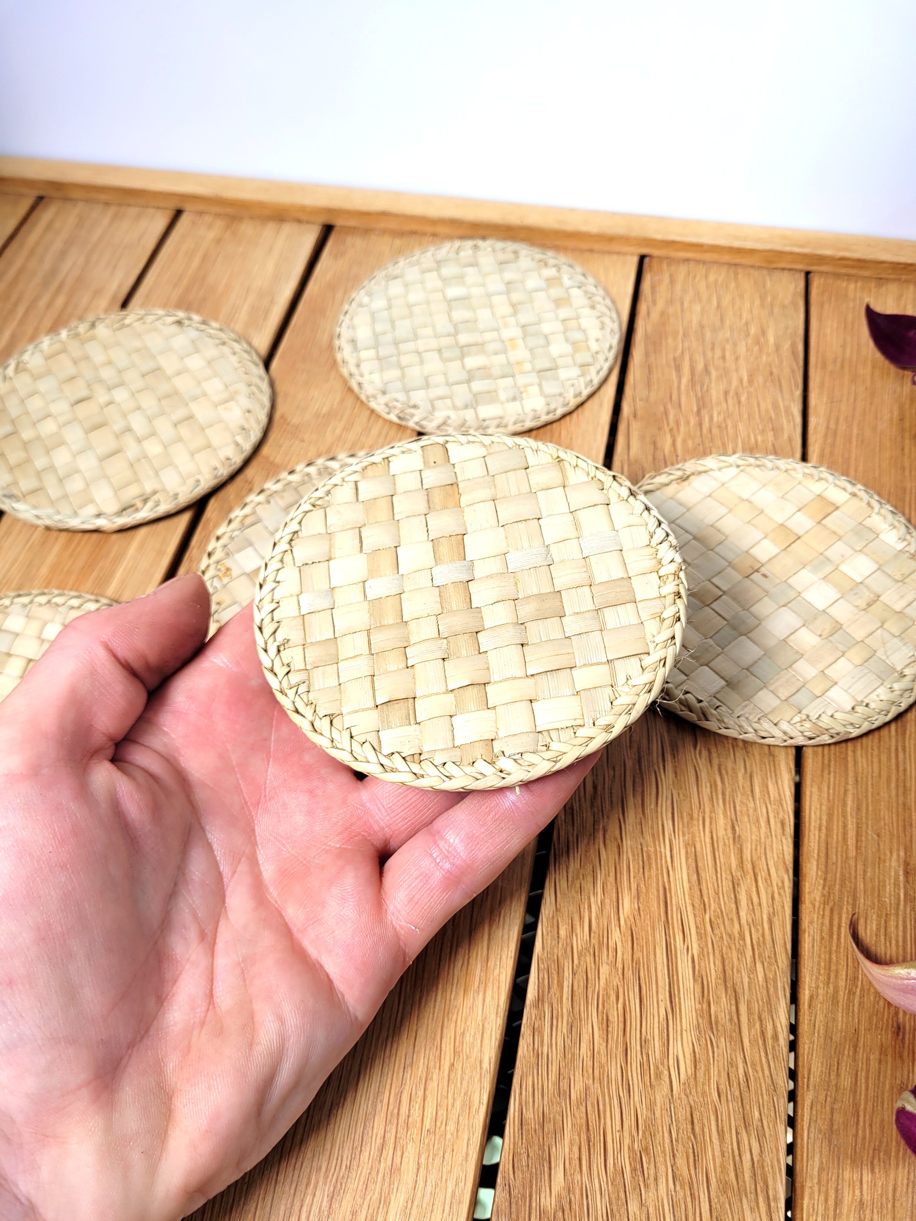 Set coasters raffia