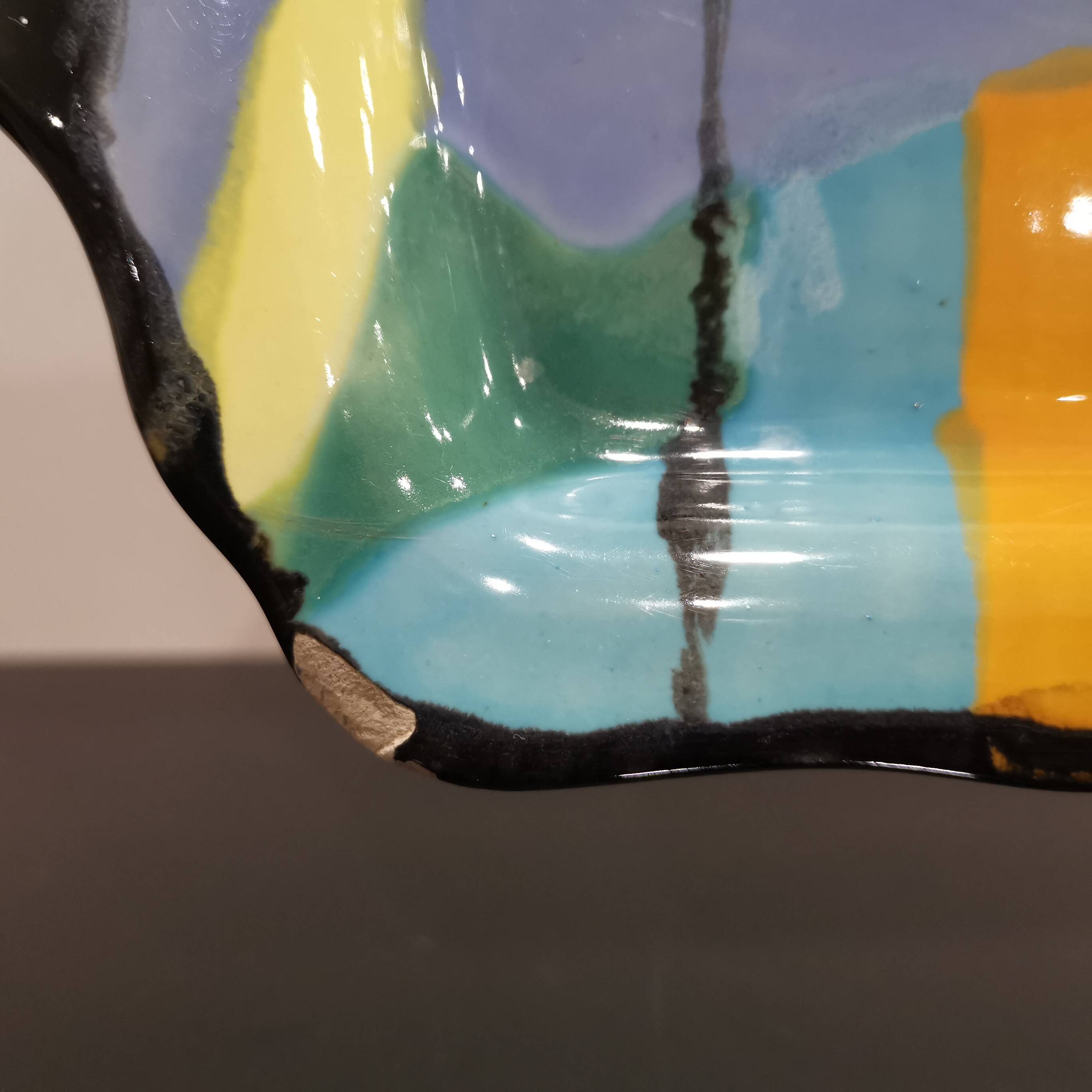 Rectangular art deco dish Longwy Pigalle 1960