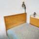 Vintage Scandinavian bed and lamp signed NK 1959