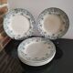 7 Jane model flat plates with dark green floral decoration Saint-Amand