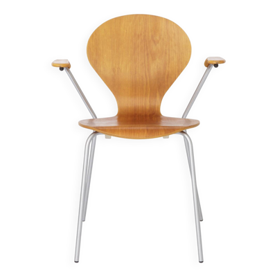 Chaise de bureau vintage en métal et contreplaqué, années 1980 – Chaise de bureau minimaliste