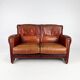 Vintage Thick Leather 2 Seat Sofa, 1980s