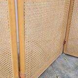 Vintage wicker claustra screen - 1950s
