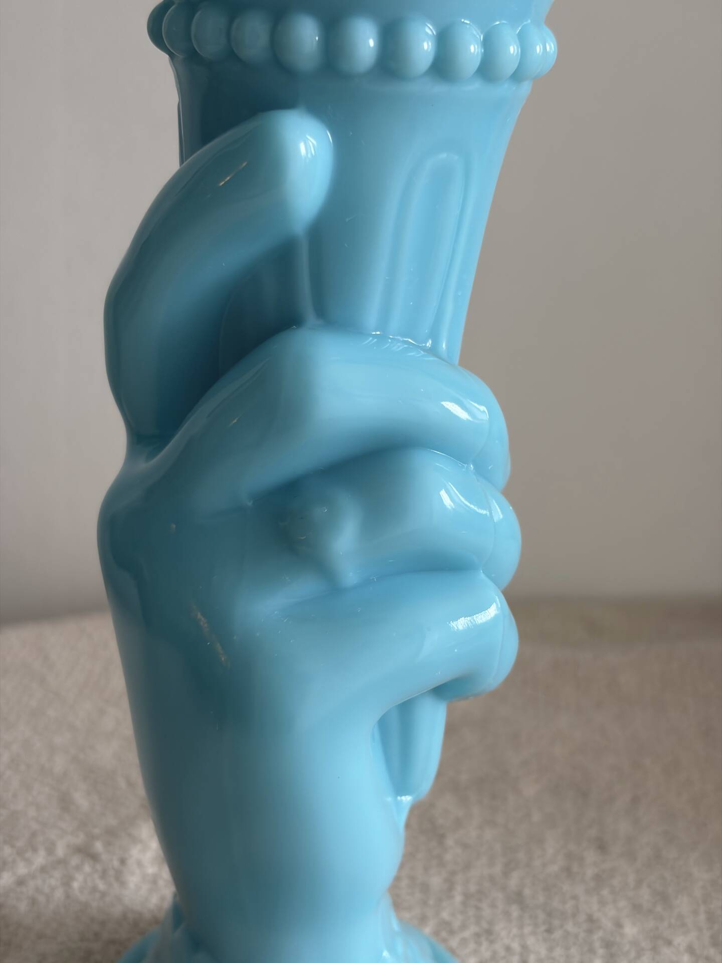 Antique Blue Opaline Hand Vase – Portieux Vallerysthal