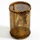 Mid Century Italian Regency Gilt Metal Waste Paper Bin from Li Puma