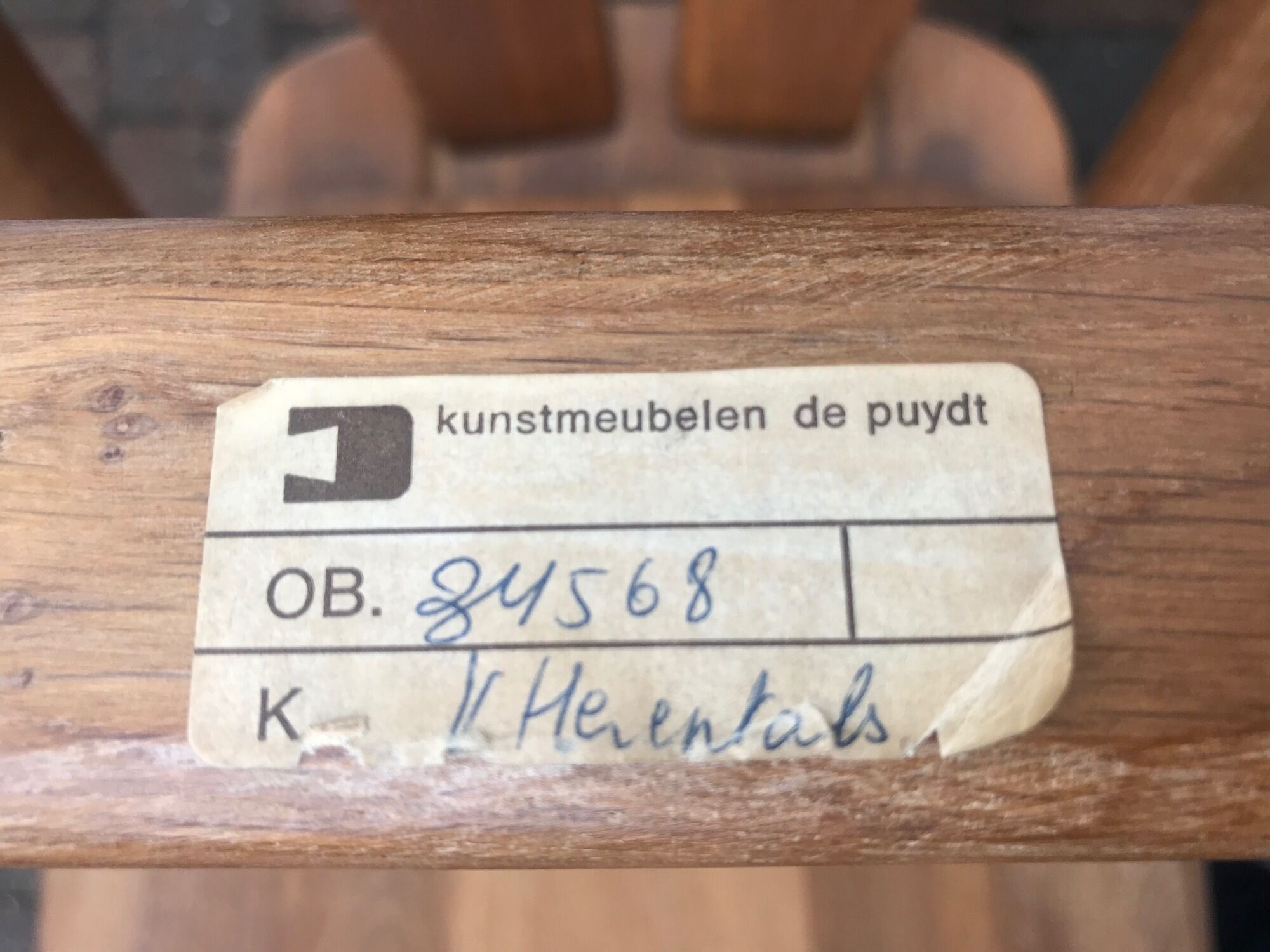 rare set of 6 brutalist chairs in solid oak house De PUYDT 1960 Belgium