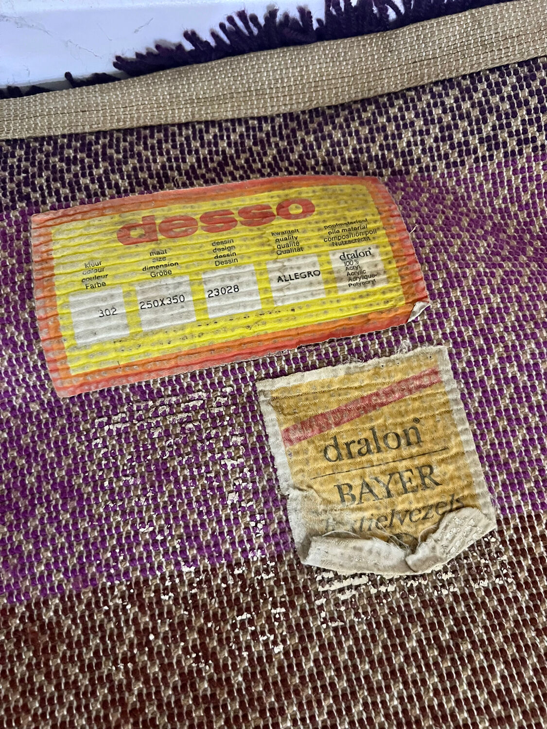 XXL DESSO carpet vintage pop art color from the 70s Scandinavian design Holland