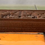 Vintage carved wooden wall coat rack - 4 red balls