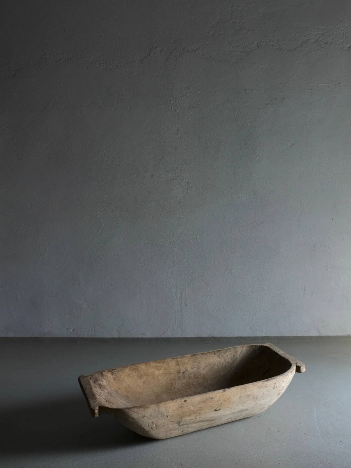 Large Wabi Sabi Carved Wood Bowl