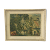 Huile sur toile paysage bucolique signée