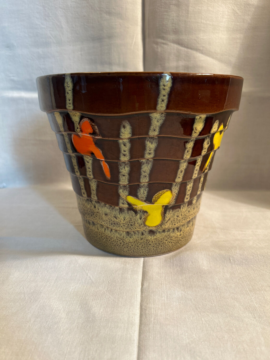 Cache pot corrugated Poët Laval year 50 vintage