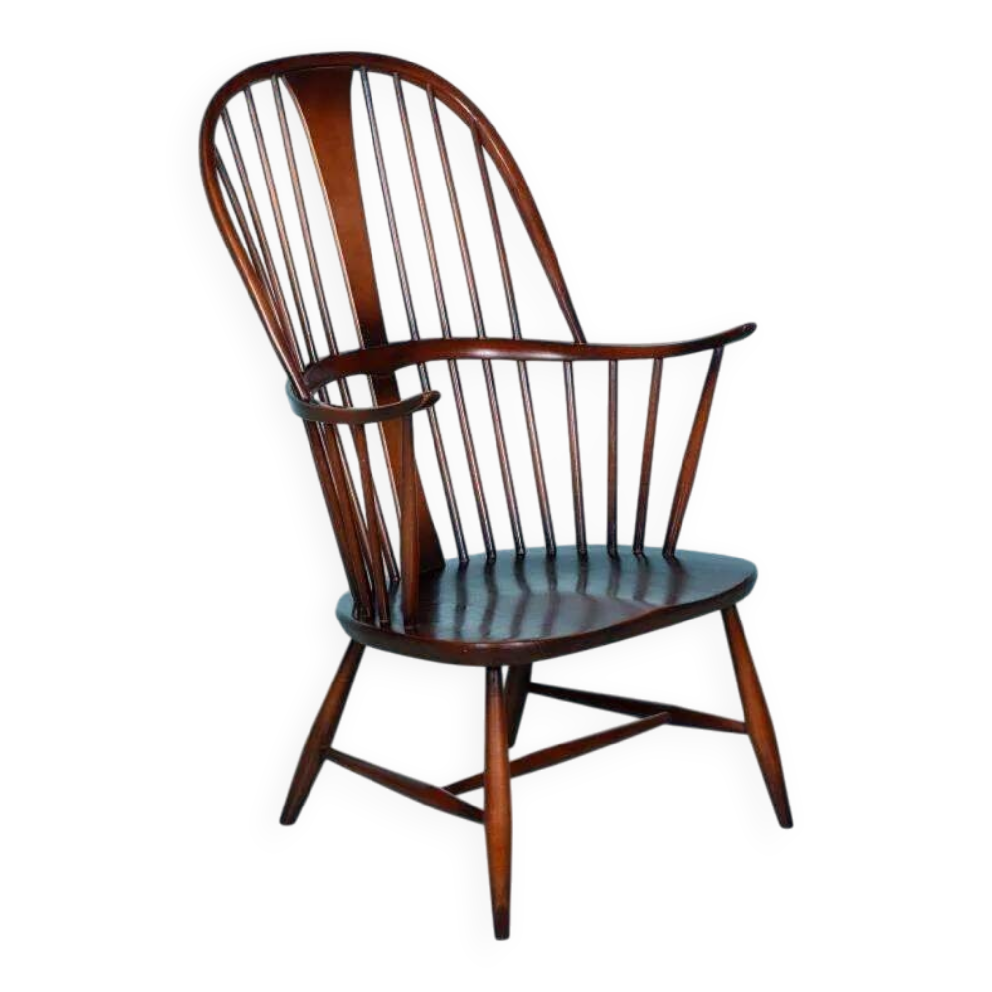 Ercol model 472 fireplace chair from the 1960s in beech.