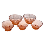 5 vintage thick glass ice cream or champagne coupes