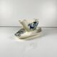 Longwy sauceboat, late 19th century "Ycho", blue ironstone