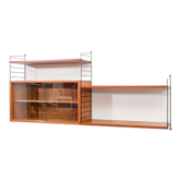 Étagère String, teck, avec vitrine, vintage