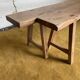 Duo of oak farm benches