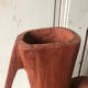 Vase in carved teak wood, 60s