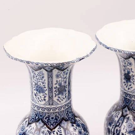 2 large vases known as trumpet vases from Delft Royal