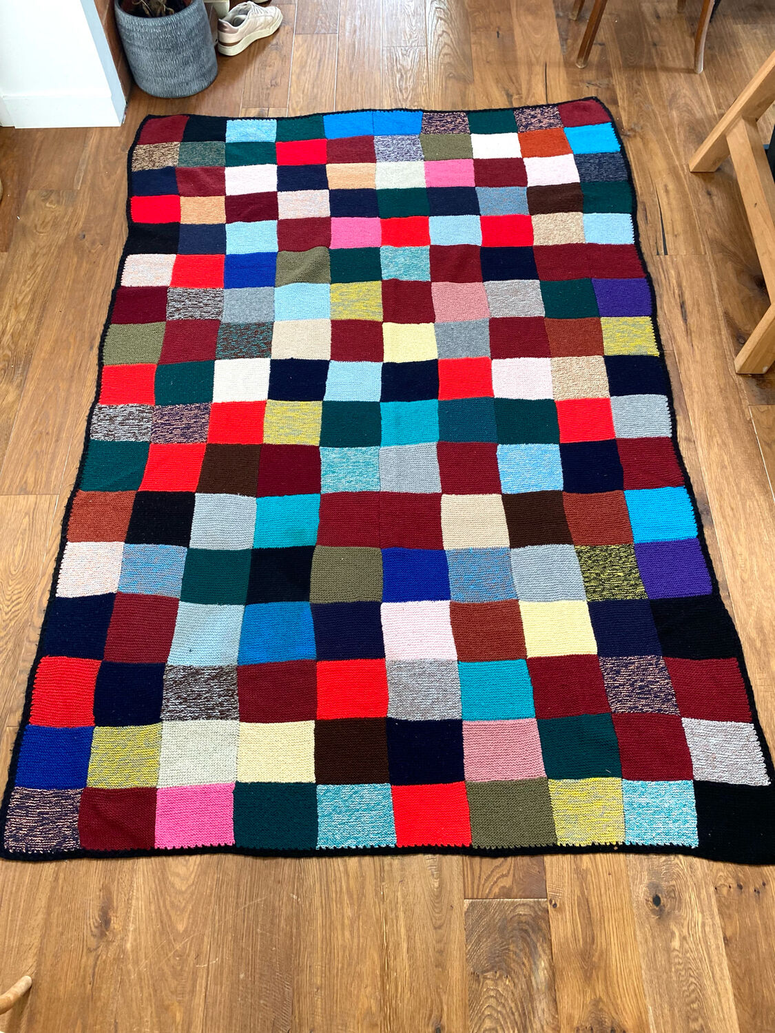 Handmade wool crocheted Granny square blanket