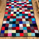 Handmade wool crocheted Granny square blanket