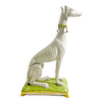 Mid-Century Ceramic Whippet Dog Sculpture, Italy, 1960s