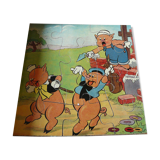 box of 6 wooden puzzles the 3 little walt Dizney pigs