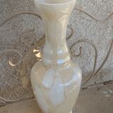 Beige opaline vase vintage marble effect