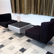System 350 lounge chairs & side table by Herbert Hirche for Mauser, 1974, set of 3