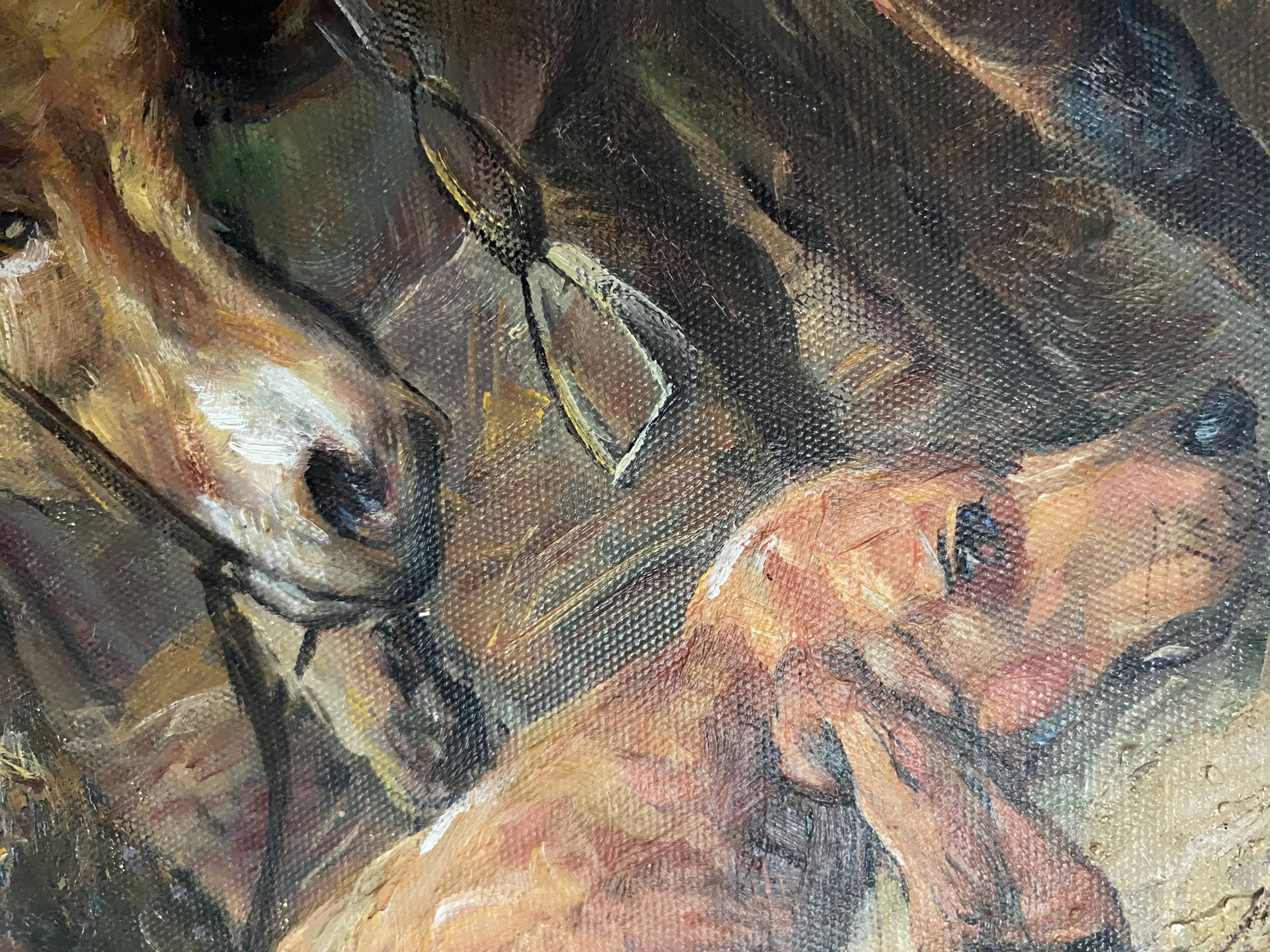 Oil on canvas under glass