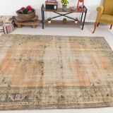 6x9 Old Antique Vintage Rug, 196x270Cm