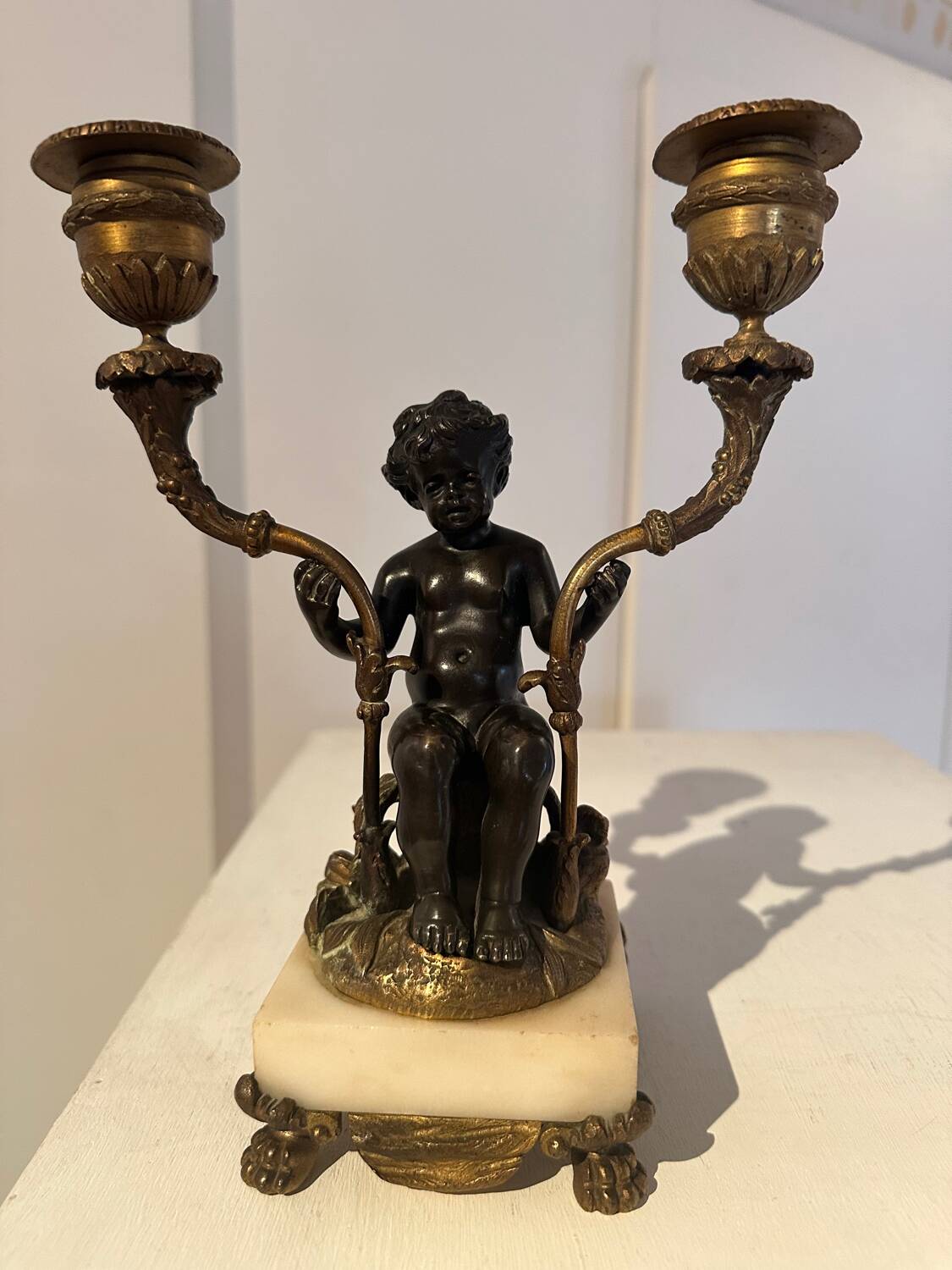 Paire de bougeoir, chandeliers en bronze