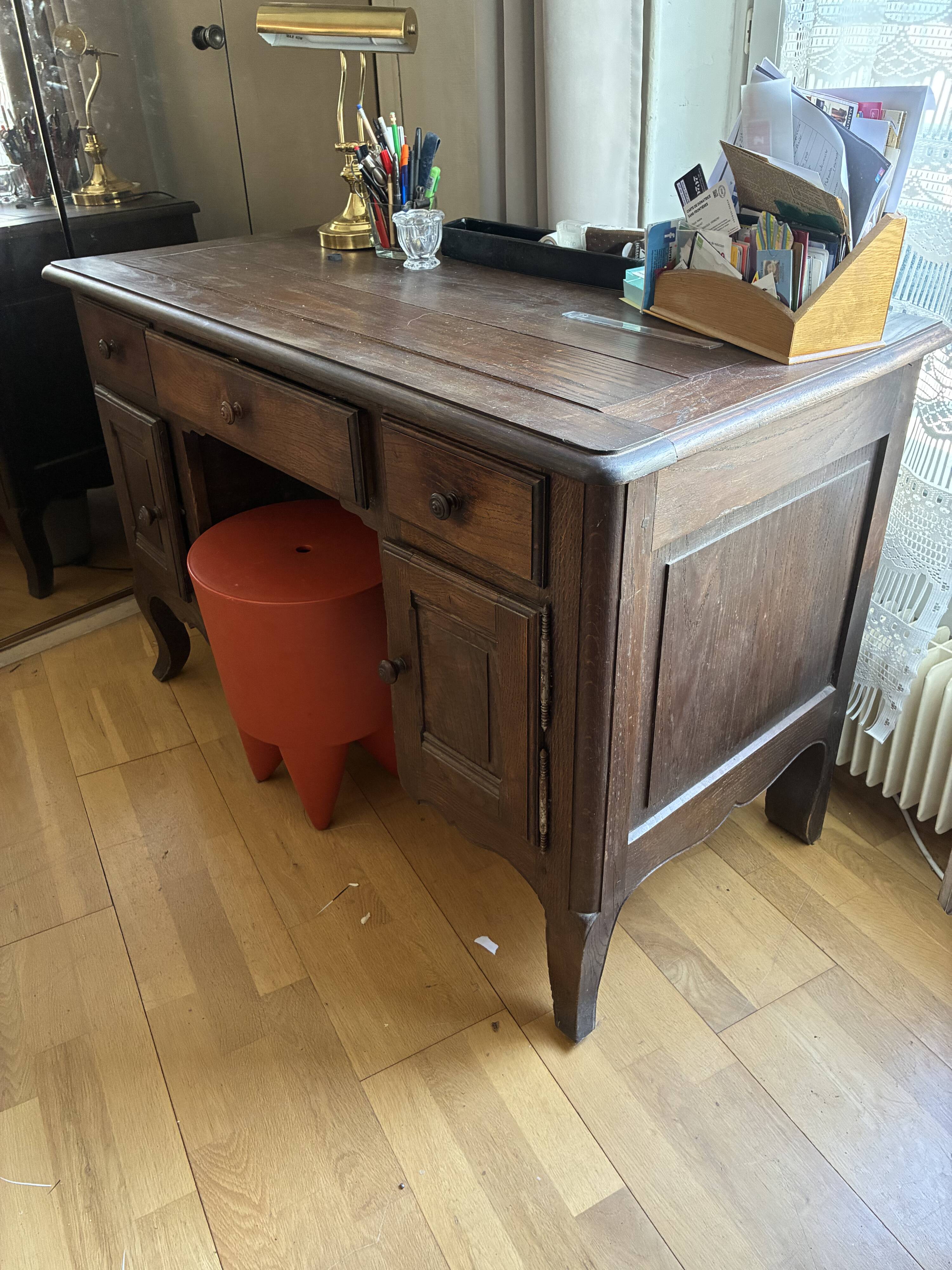 Solid wood desk from the early 20th century.