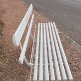 Folding garden bench in iron and old wood - 1950s