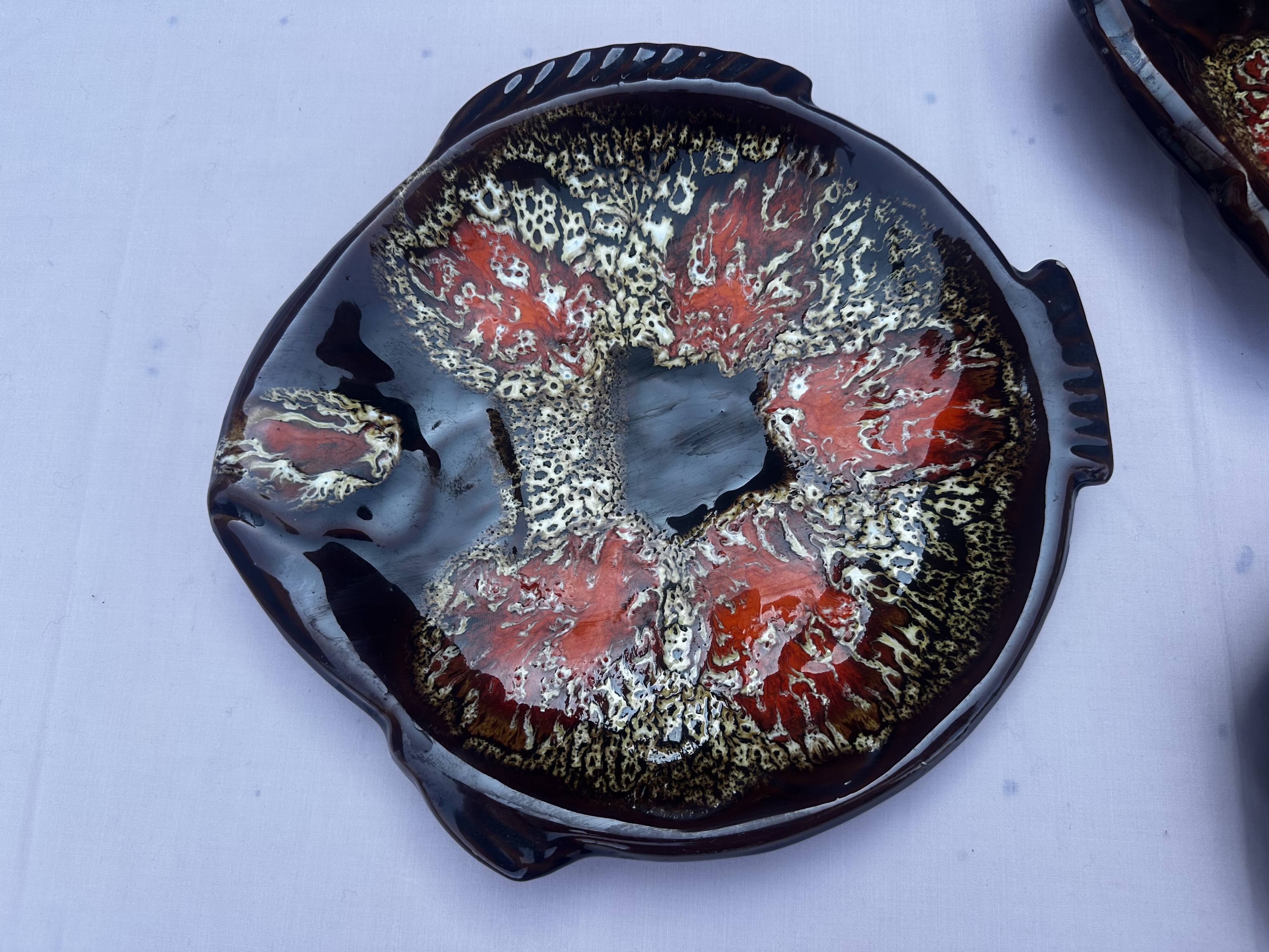 5 fish plates by Marius Giuge for Vallauris