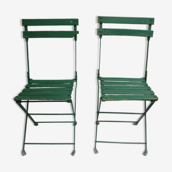 Pair of folding garden chairs