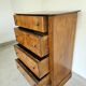 commode 4 tiroirs meuble rangement bois ronce de noyer ancienne vintag