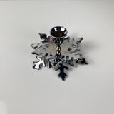 Silver metal snowflake candle holder