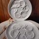 5 white oyster plates, St Amand faiencerie - vintage