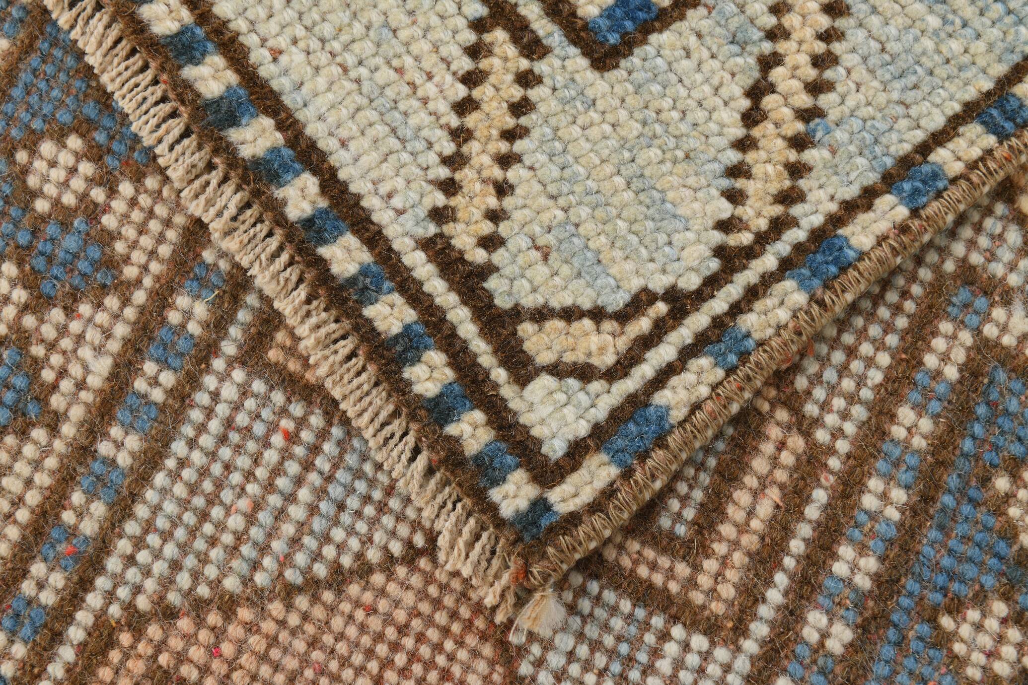 6x11 Unique Handmade Blue Persian Rug, 188x328Cm