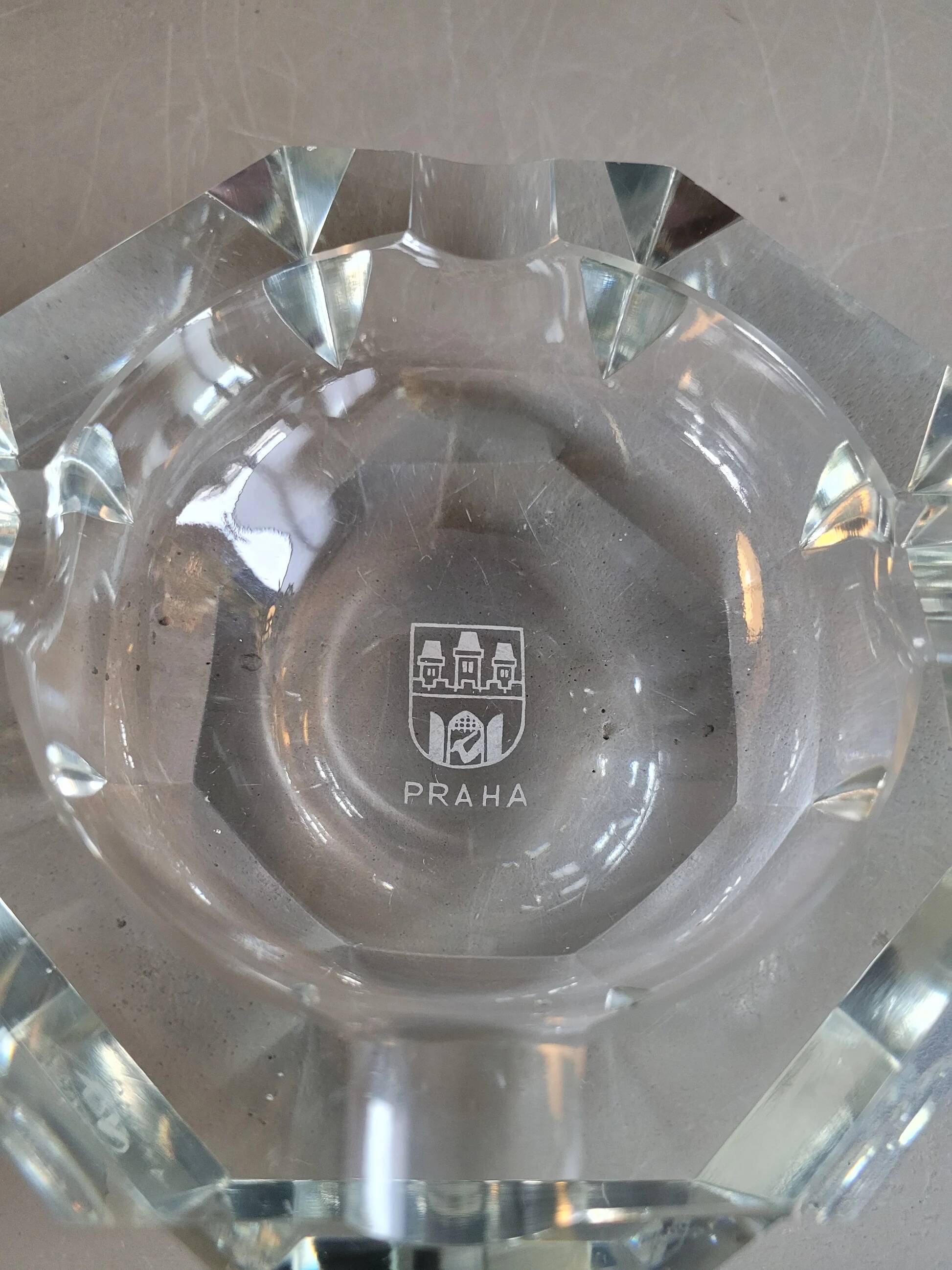 Bohemian crystal ashtray
